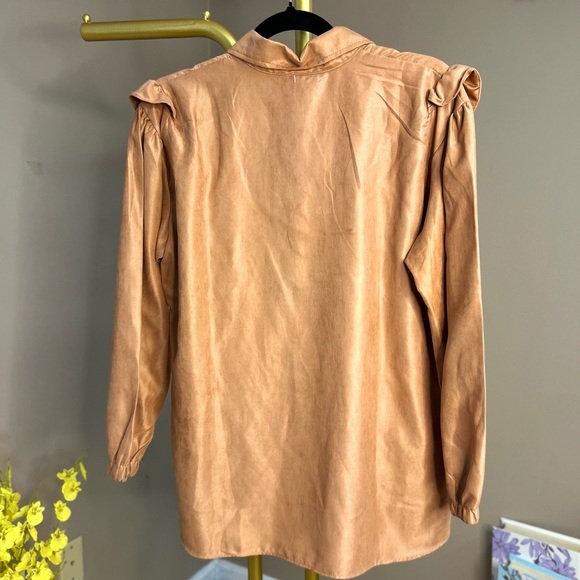 Cream Ruffled Women's Top - Picture 4 of 8